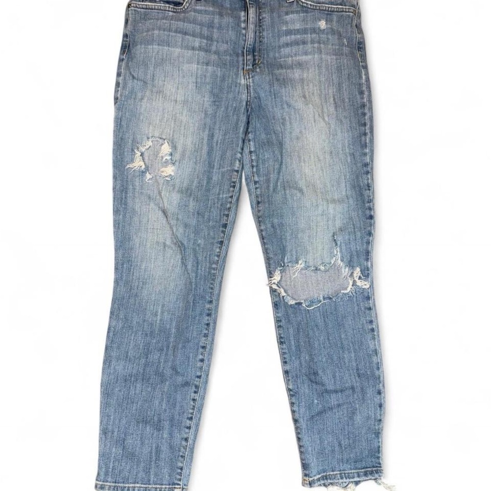 Joe's Jeans High Rise Crop Light Blue Distressed Denim size W31